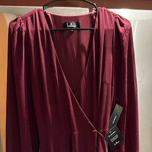 Lulus plum long sleeved maxi dress
